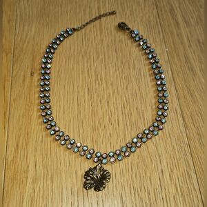 Alba Rosa Gyaru Y2k Choker With Pink And Blue Rhinestones Gold Hibiscus Logo